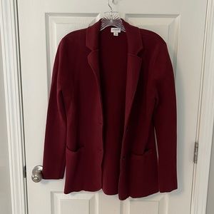 J Crew sweater blazer burgundy